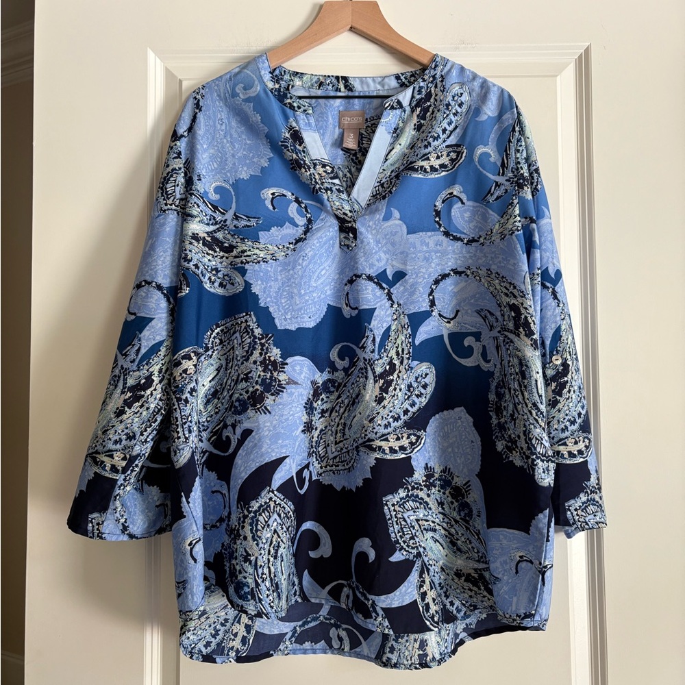 Chicos V-Neck Popover Blouse
